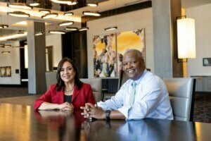 Gubernatorial hopeful Rushern L. Baker III (D) has tapped Montgomery County Councilmember Nancy Navarro to be his running mate. If the duo captures the Democratic nomination in June, they would become the first major party ticket in Maryland in which both candidates are people of color. Campaign photo.