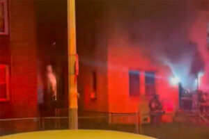 Nine people have been displaced after a fire scorched an apartment building in Northeast D.C. early Friday morning.