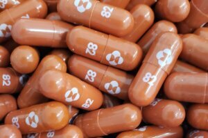 A handout photo of an experimental COVID 19 treatment pill, called molnupiravir and being developed by Merck & Co Inc and Ridgeback Biotherapeutics LP