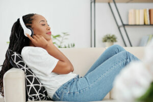 African American listening to music
