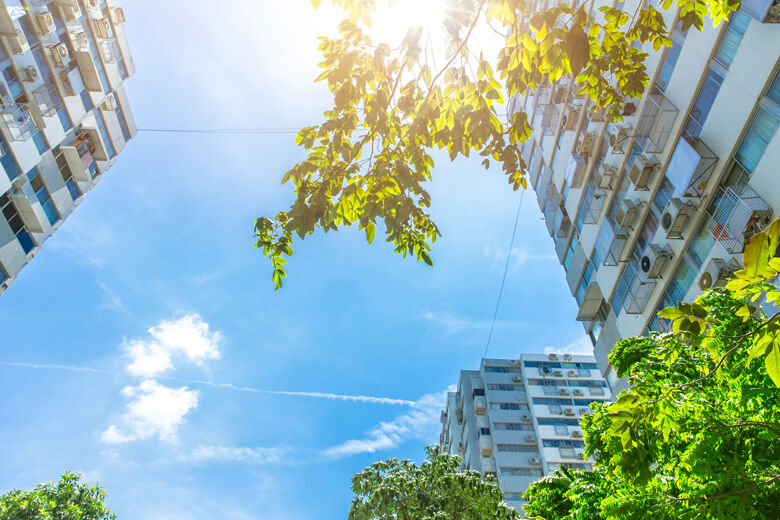 Eco green community good environment and life quality of living city concept.
