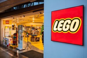 Danish toy brand Lego official store seen in Hong Kong