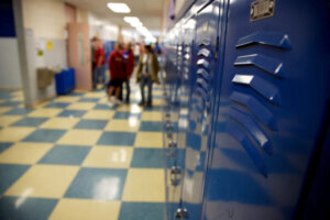 School hallway lockers