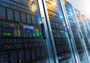 Server room interior in datacenter
