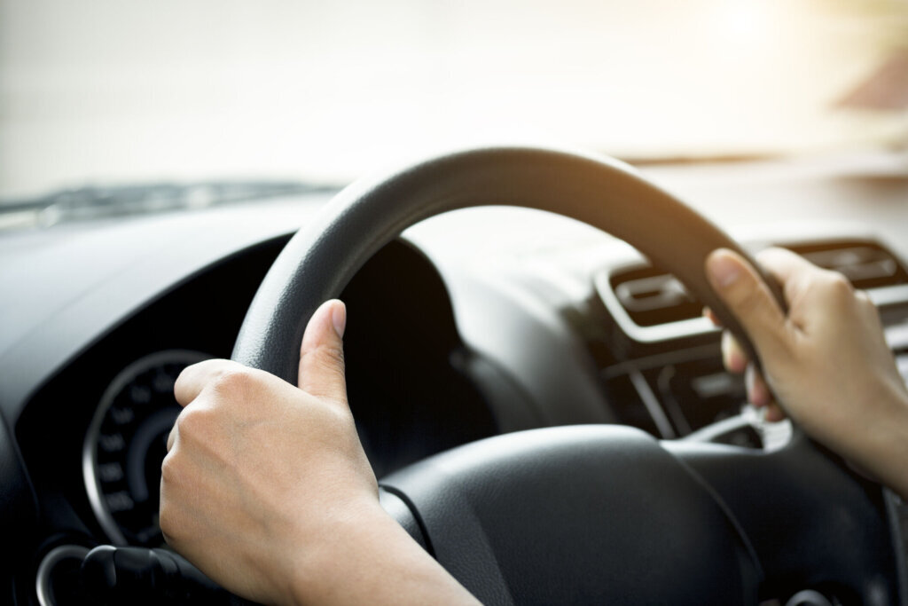 Car steering wheel getty