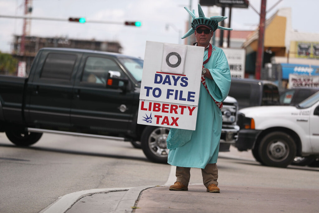 Americans File Their Returns On Tax Day