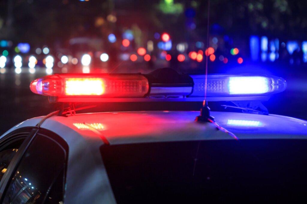Police,Lights,At,Night,In,The,City