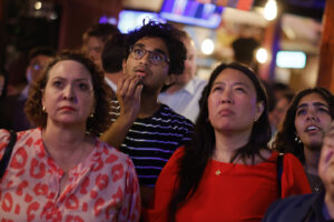 Americans Across The Nation Watch The First Presidential Debate Between Joe Biden And Donald Trump