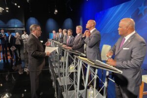 Rushern Baker preps for MPT debate scaled 1024x683