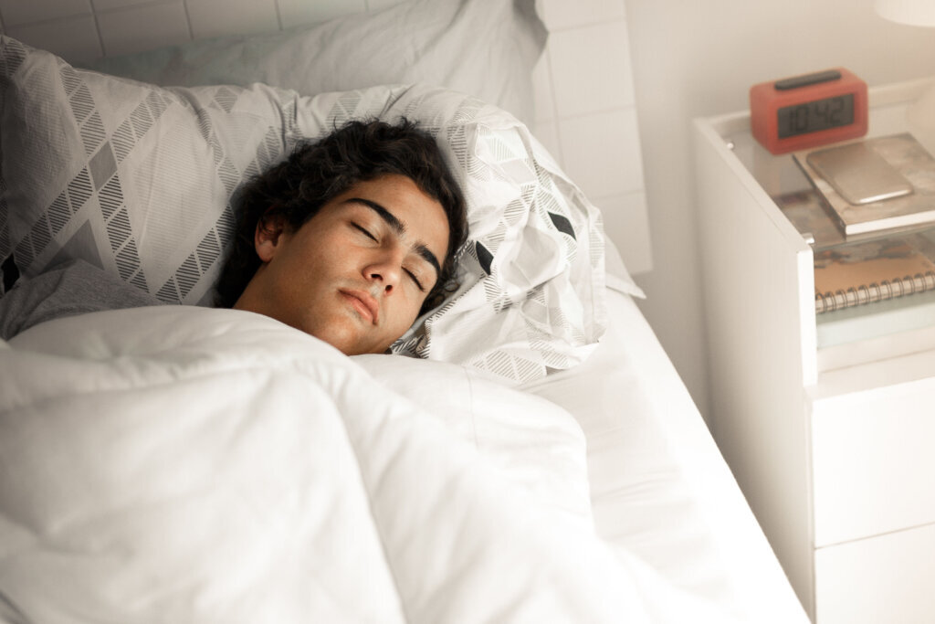 Boy sleeping late
