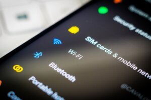 In this photo illustration the detail of the Wi Fi and