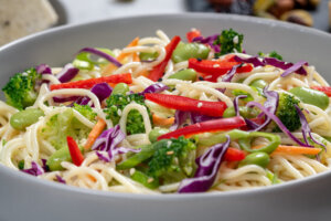 Amtrak vegan asian noodle bowl