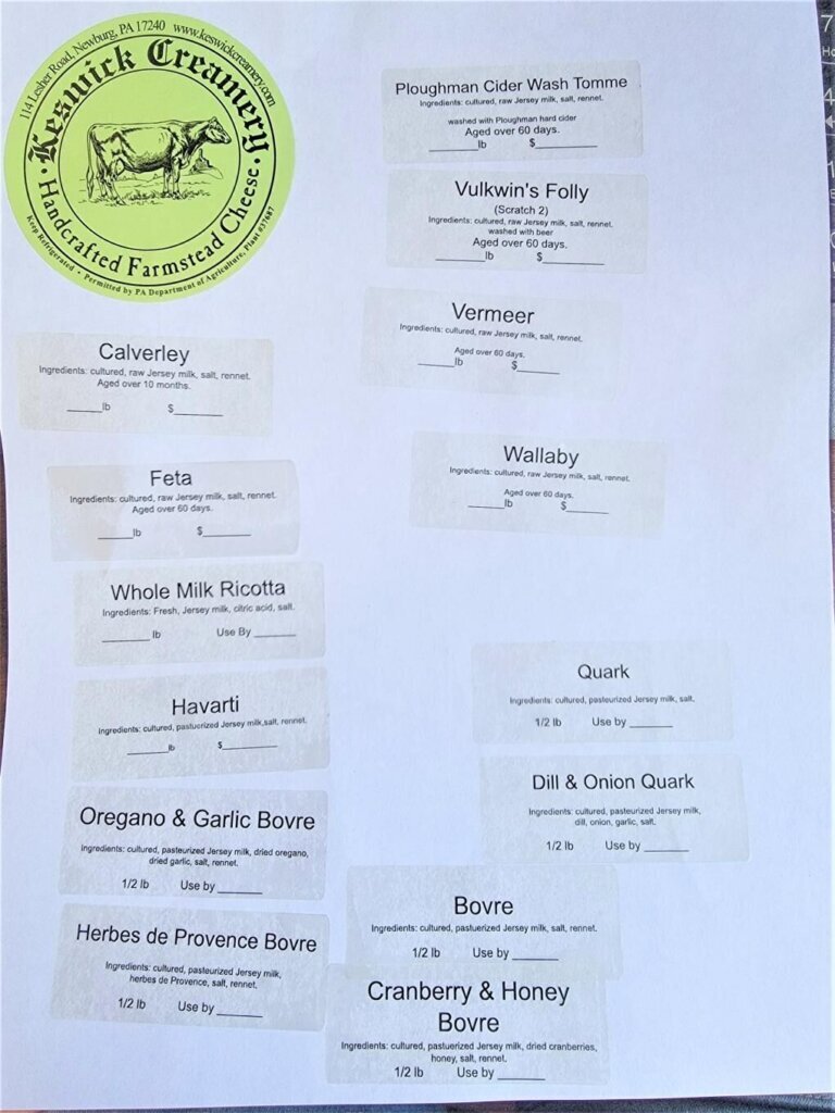 Crop Keswick Labels