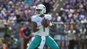 Tua Tagovailoa tosses six passing touchdowns in wild win over Ravens