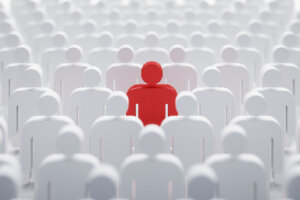 Red man icon as leader