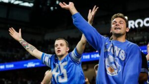Lions troll Commanders with Michigan outlined coffee mug