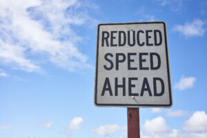 Reduced Speed Ahead Sign