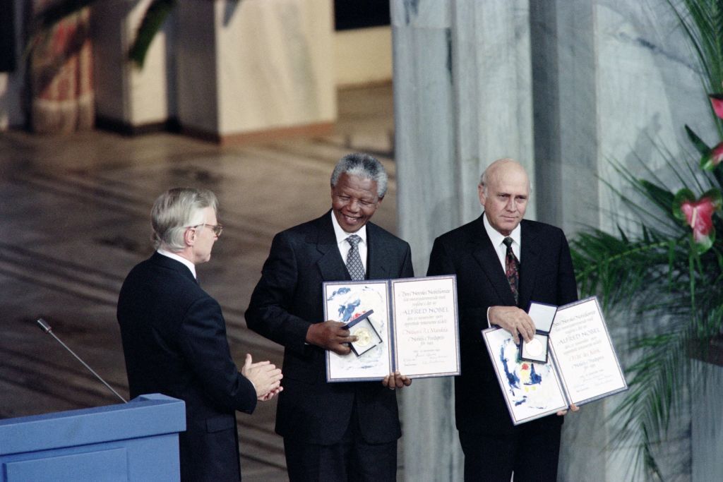 SOUTH AFRICA DE KLERK MANDELA NOBEL