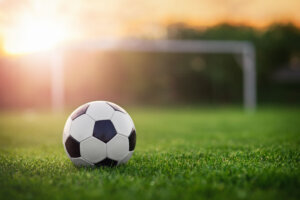 Football in the sunset