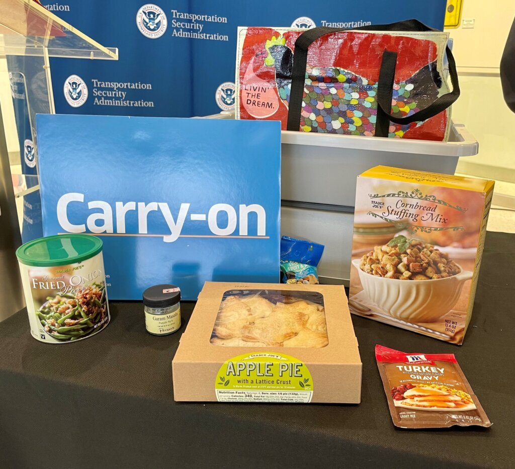 Thanksgiving foods in carry on bags