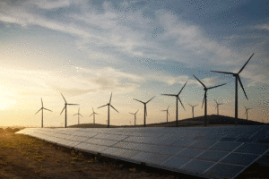 Solar and wind energy farm