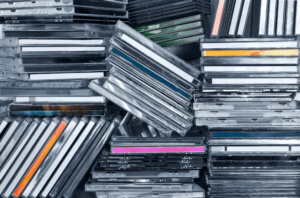 CDs in shelf