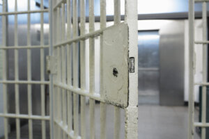 Open door to prison cell