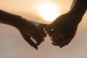 Hands of a man and a woman