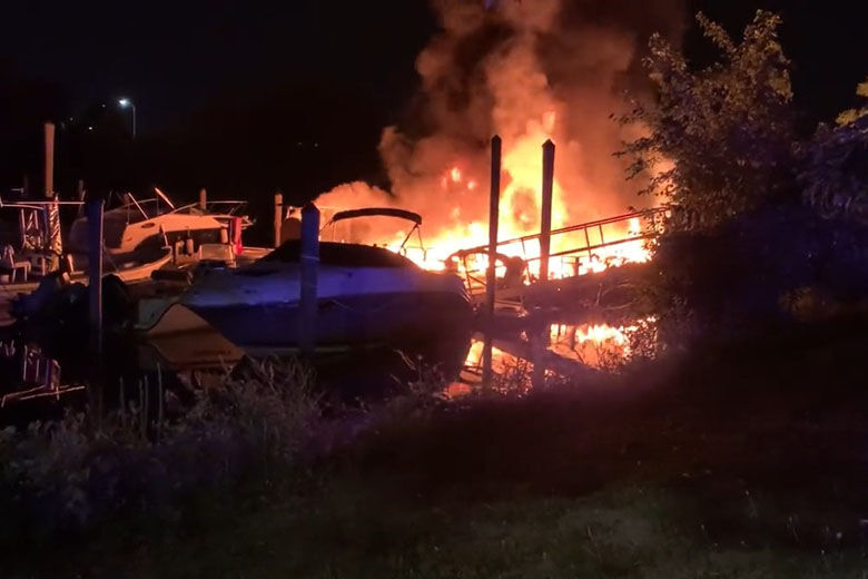 Boat fire