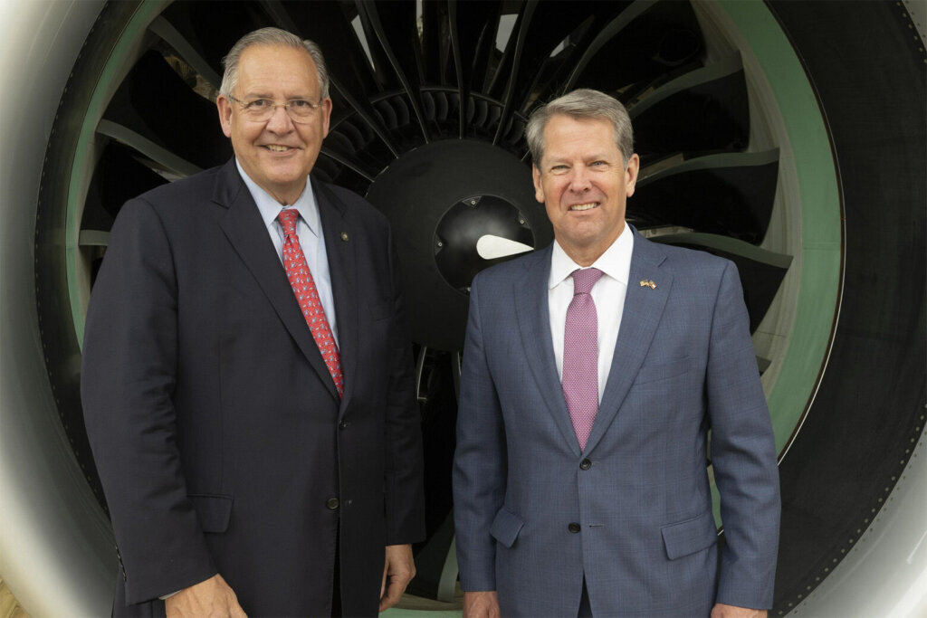 RTX CEO Greg Hayes and Georgia Gov. Brian Kemp (Courtesy RTX)
