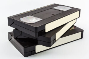VHS video cassette.
