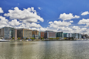 Fisherman's Wharf in Washington DC Skyline View