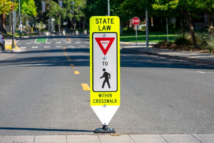 Pedestrian yield sign