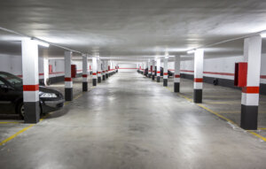 Parking garage underground interior