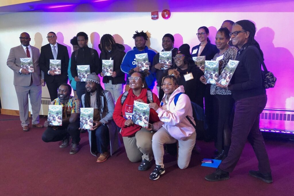 Young poets posing for a picture
