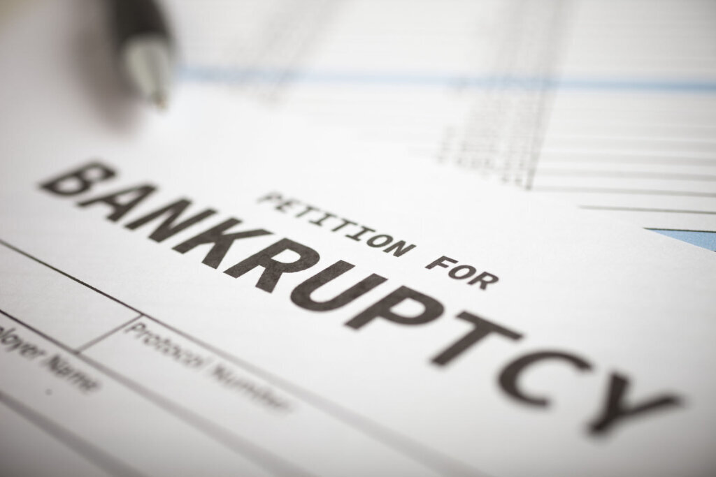 Close up of blank petition for bankruptcy