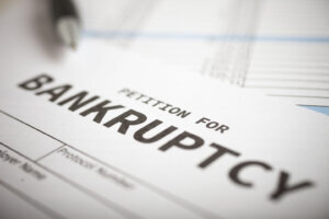Close up of blank petition for bankruptcy