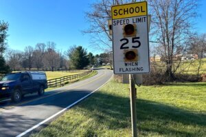 Fauquier County school zone sign