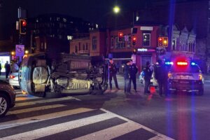 Overturned vehicle