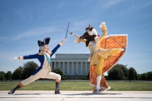 George Washington and the Rat King at the Lincoln Memorial