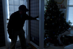 Intruder breaking in at Christmas while the family is away