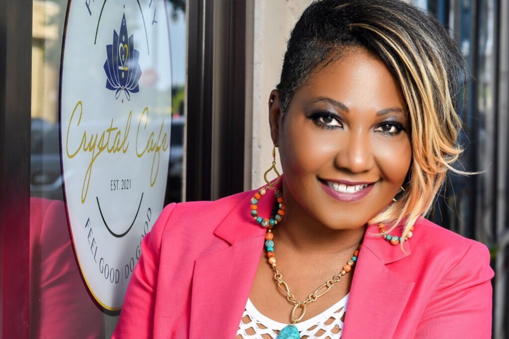 Toni Tomlin stands outside her business