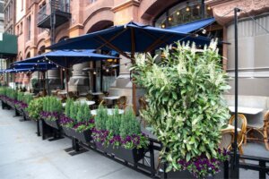 Empty outdoor restaurant