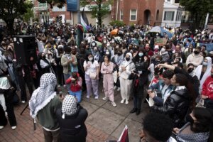 Students protest the Israel Hamas war at George Washington University