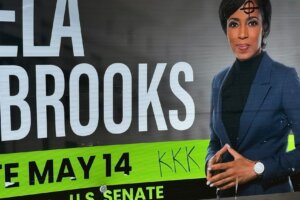 Alsobrooks campaign sign vandalized