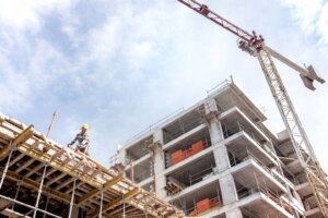 Building apartments stock photo