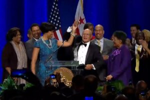Muriel Bowser with Joe and Joan Bowser