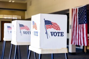 Empty Voting Booths On Election Day