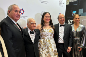 Martin Scorsese, Lily Gladstone and David Grann