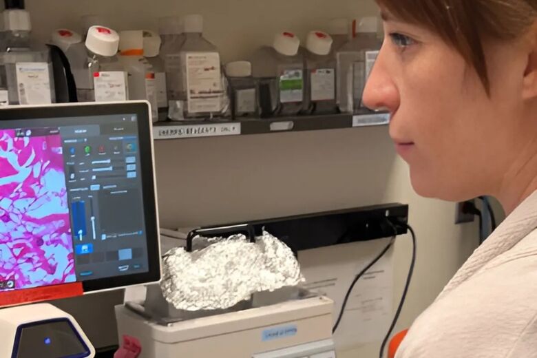 NIH researcher Kaitlyn Sadtler in her lab
